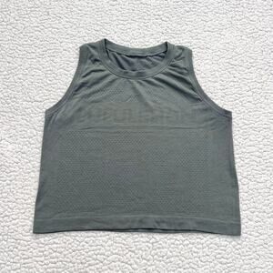 Lululemon Breeze By Muscle Crop Tank Grey Sage